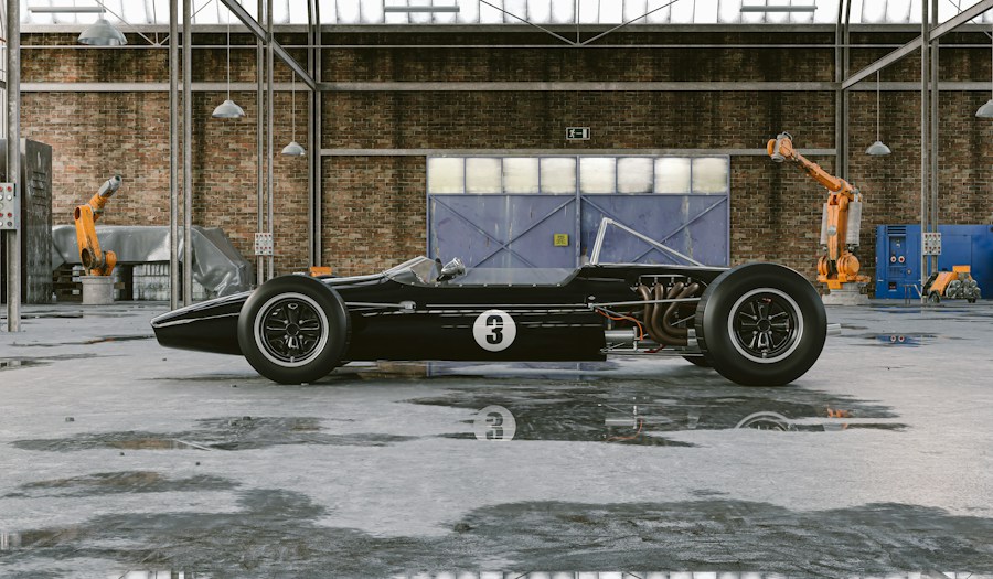 Vintage formula race car with number 3