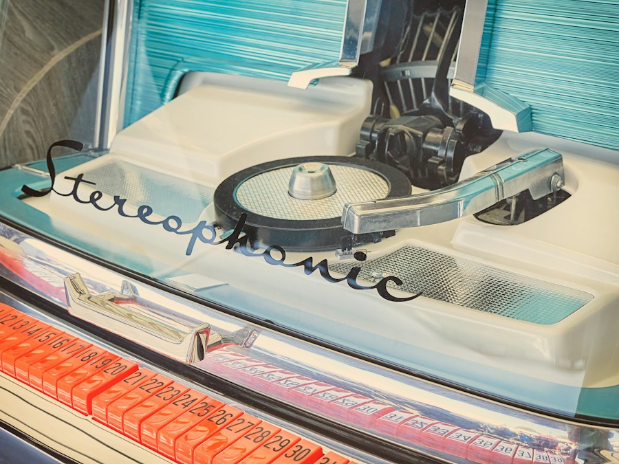Fifties stereophonic jukebox close-up